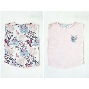 GIRL'S ZADIG & VOLTAIRE "PRETTY IN PINK" CONTRASTING LAYERING POCKET TEE TOP 10